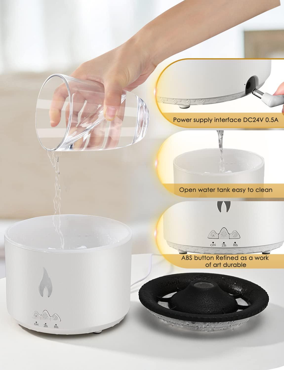 YMYMGGI YMYMGGI Volcano Diffuser Aromatherapy Oil Humidifier 2 Mist Mode Flame Humidifier,360ML Timer and Waterless Auto-Off Double Color with Remote Control for Home Office
