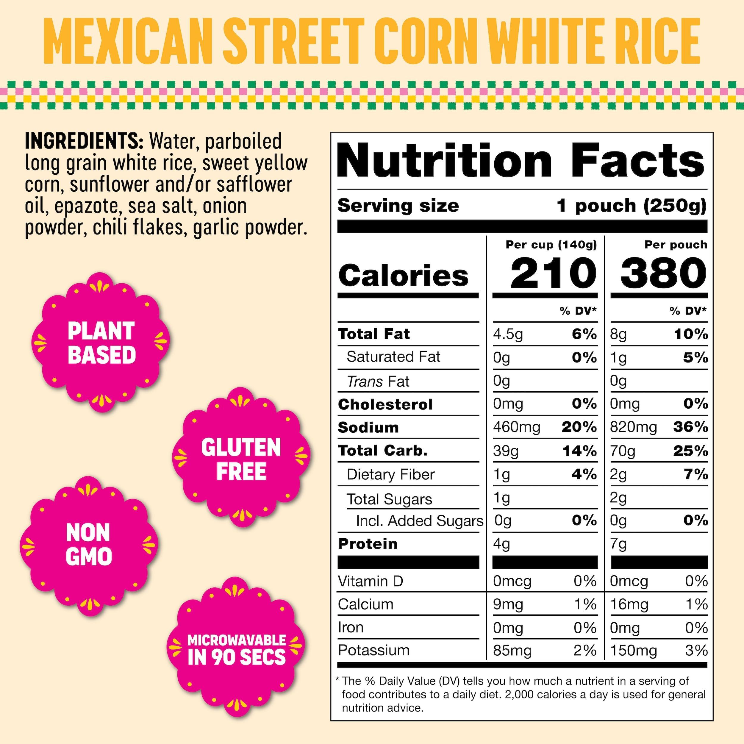 SOMOS SOMOS Mexican Street Corn White Rice Gluten Free, Non-GMO, Vegan & Microwavable Meals Ready to Eat - Delicious, Healthy & Convenient - Perfect for Burrito Bowls, Tostadas & More | 8.8 oz (Pack of 6)