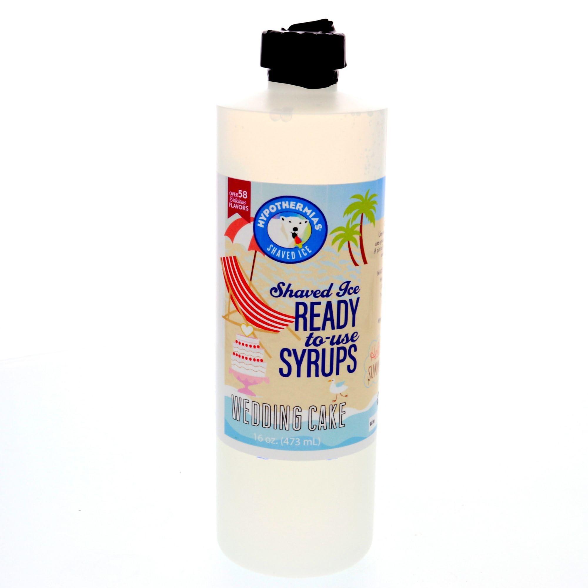 Hypothermias Hypothermias Shaved Ice & Snow Cone Syrup Variety Pack - 6 Pints (16 Fl. Oz.) - Tiger\'s Blood, Blue Raspberry, Lemon, Orange, Wedding Cake & Pink Cotton Candy - Non-GMO 100% Pure Cane Sugar