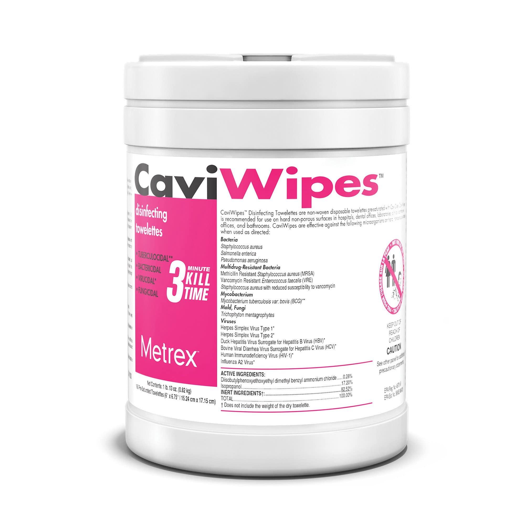 CaviWipes CaviWipes Metrex Disinfecting Towelettes Canister Wipes, 160 Count