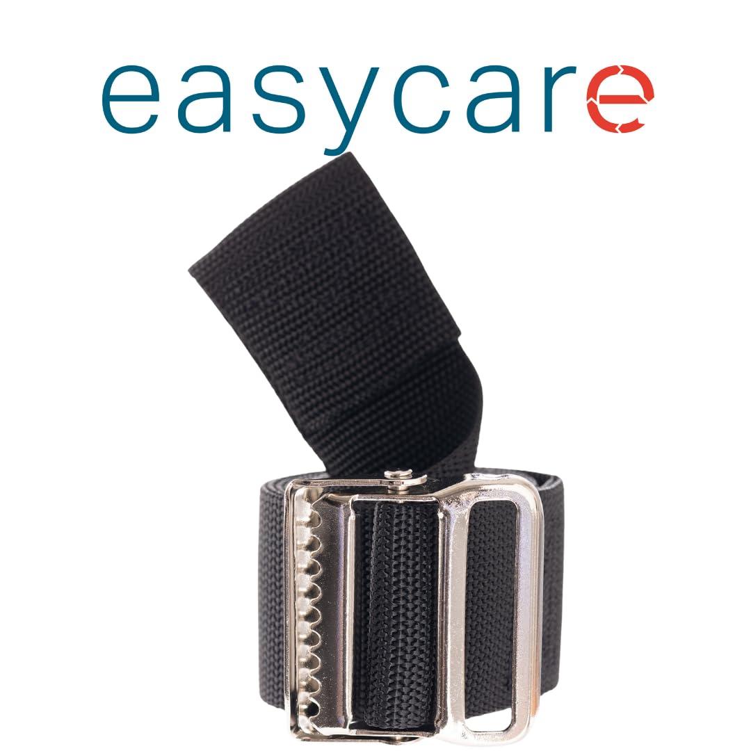 easycare Gait Belt and Transfer/Walking Assist Standing Aid, 72inch Long Metal Buckle for Seniors, Elderly, Caregiver, or Nurse (Black, 72\")