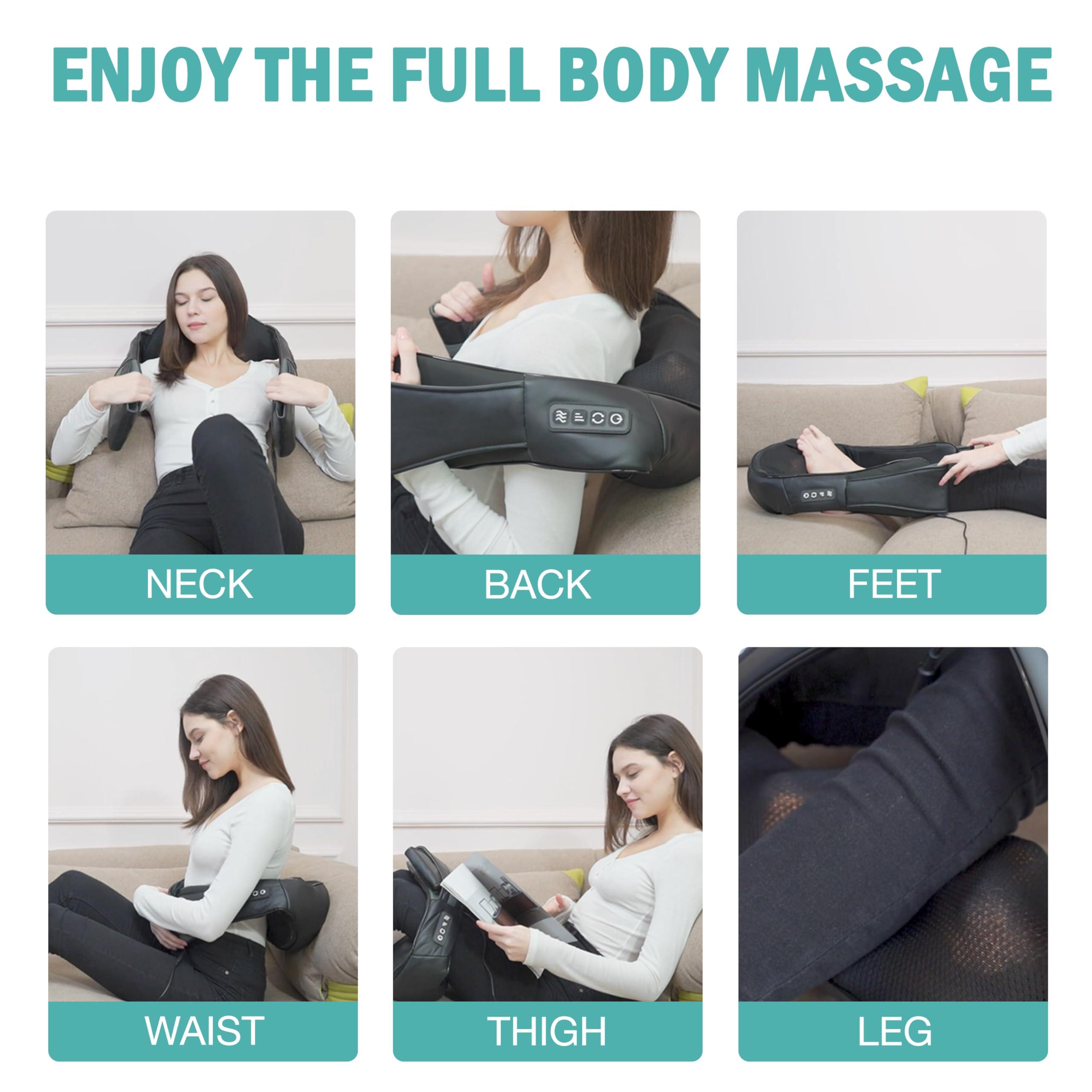 DAILYLIFE DAILYLIFE Shiatsu Neck and Back Massager with Heat, Electric Deep Kneading Massager for Neck Pain, Shoulder, Waist, Leg and Foot, Stress Relief for Men, Women, Mom, Dad