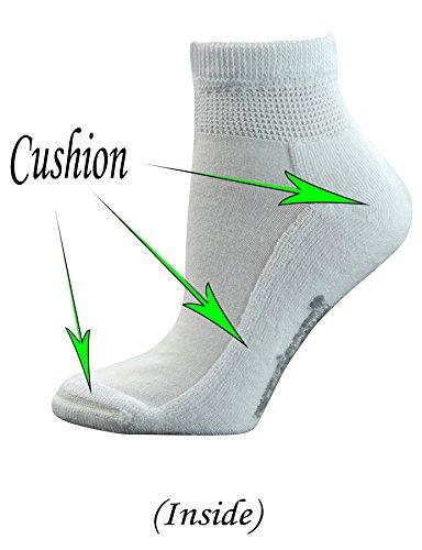 Yomandamor Yomandamor Women's 5 Pairs Non-Binding Cotton Ankle Diabetic/Dress Socks with Seamless Toe and Cushion Sole