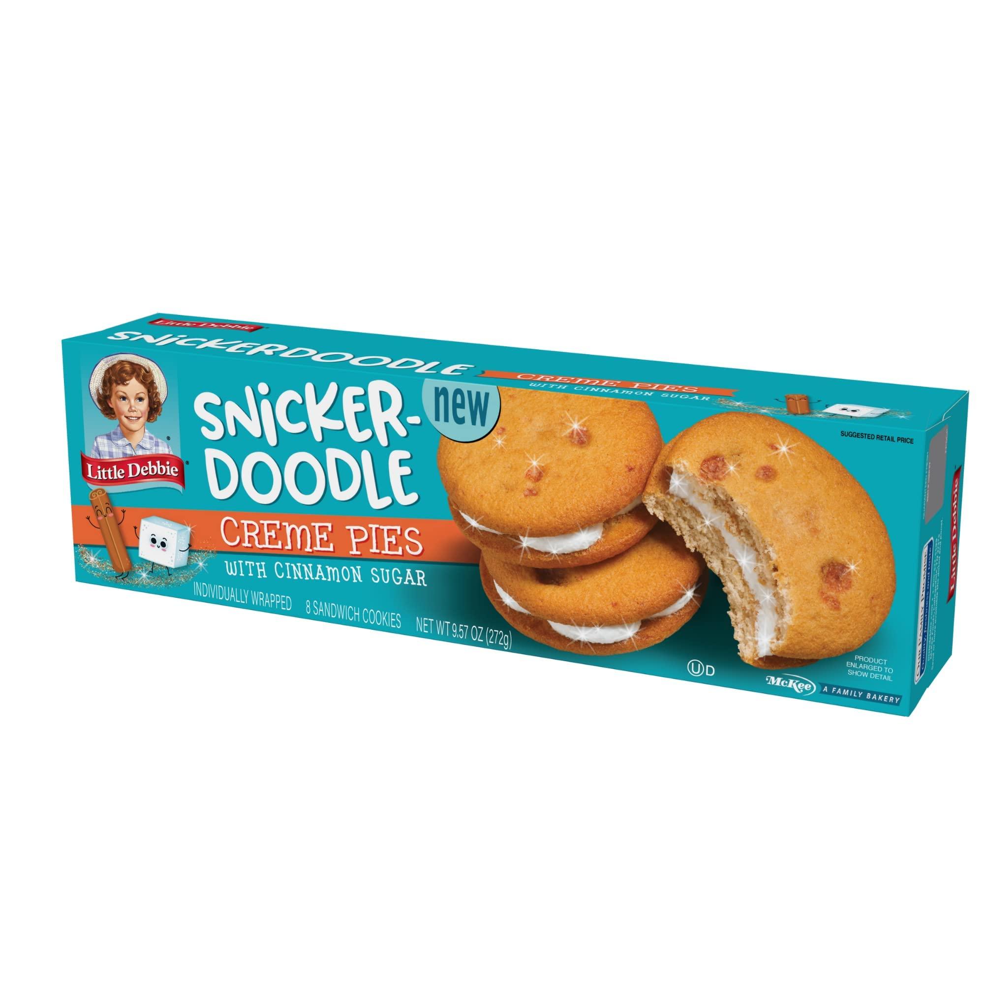 Little Debbie Little Debbie Snickerdoodle Creme Pies with Cinnamon Sugar - Pack of 4 Boxes with 8 Pies Each - 32 Total Cookie Pies, 8 Count (Pack of 4), 9.57 ounces, 1