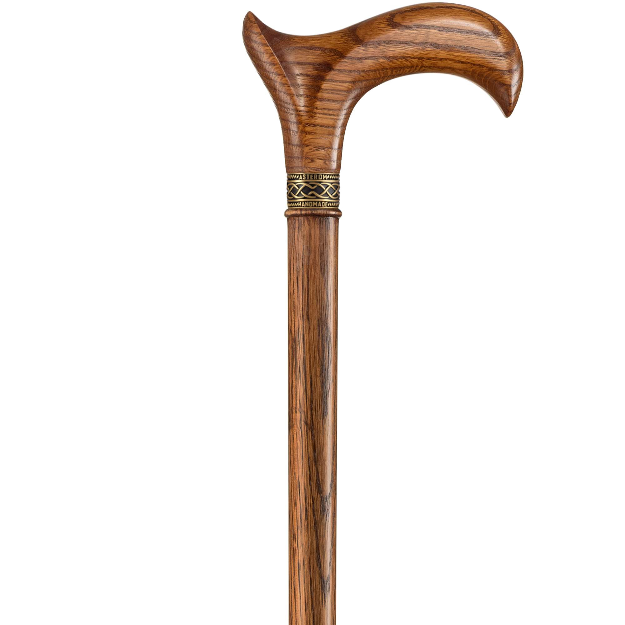 Asterom Asterom Walking Cane - Ergonomic Wooden, Cane for Women & Men - Walking Sticks for Seniors, Unique, Wood (Caramel, 37 Inches)