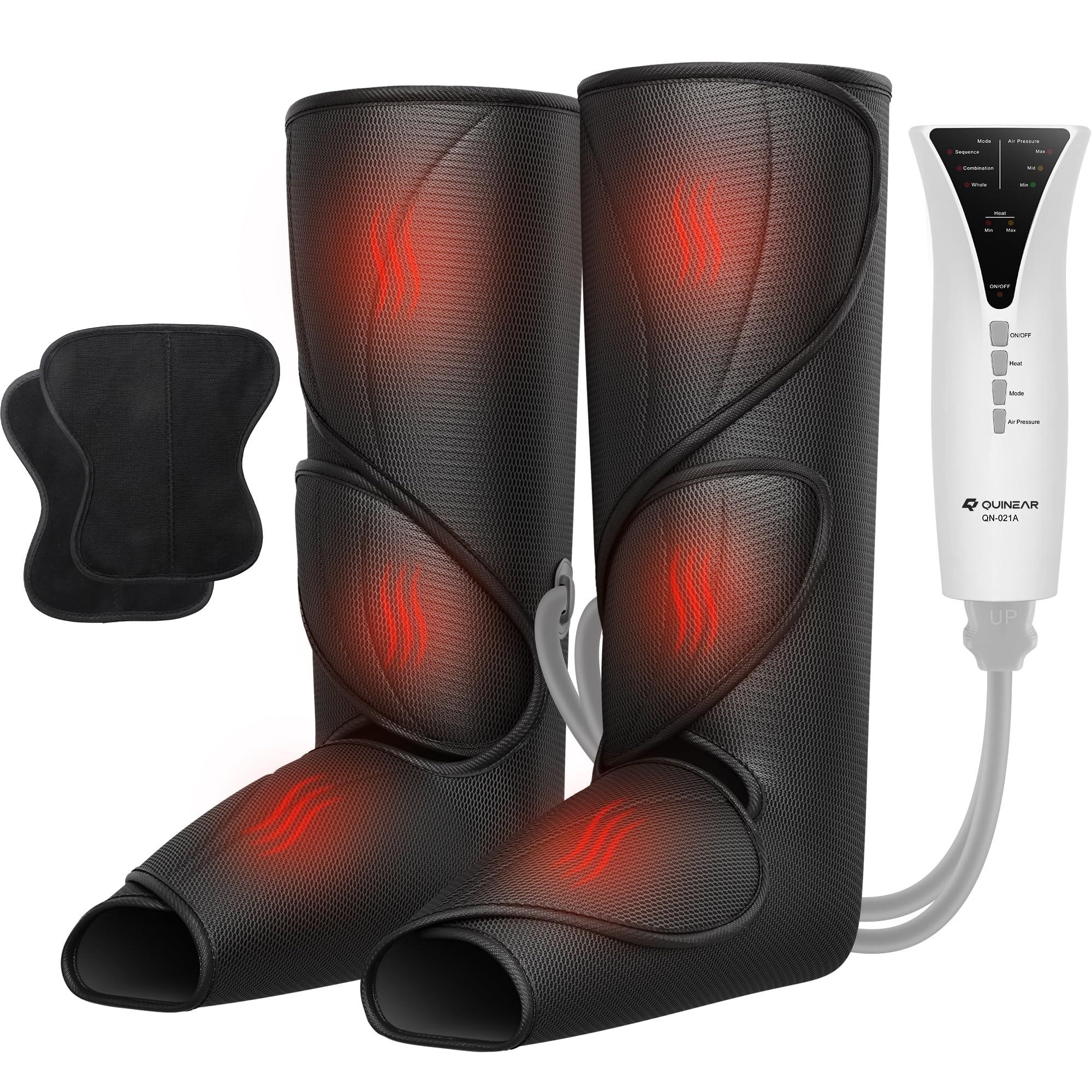 QUINEAR QUINEAR Leg Massager with Heat Air Compression Massage for Foot & Calf Helpful for Circulation and Pain Relief Muscles Relaxation(FSA or HSA Eligible)