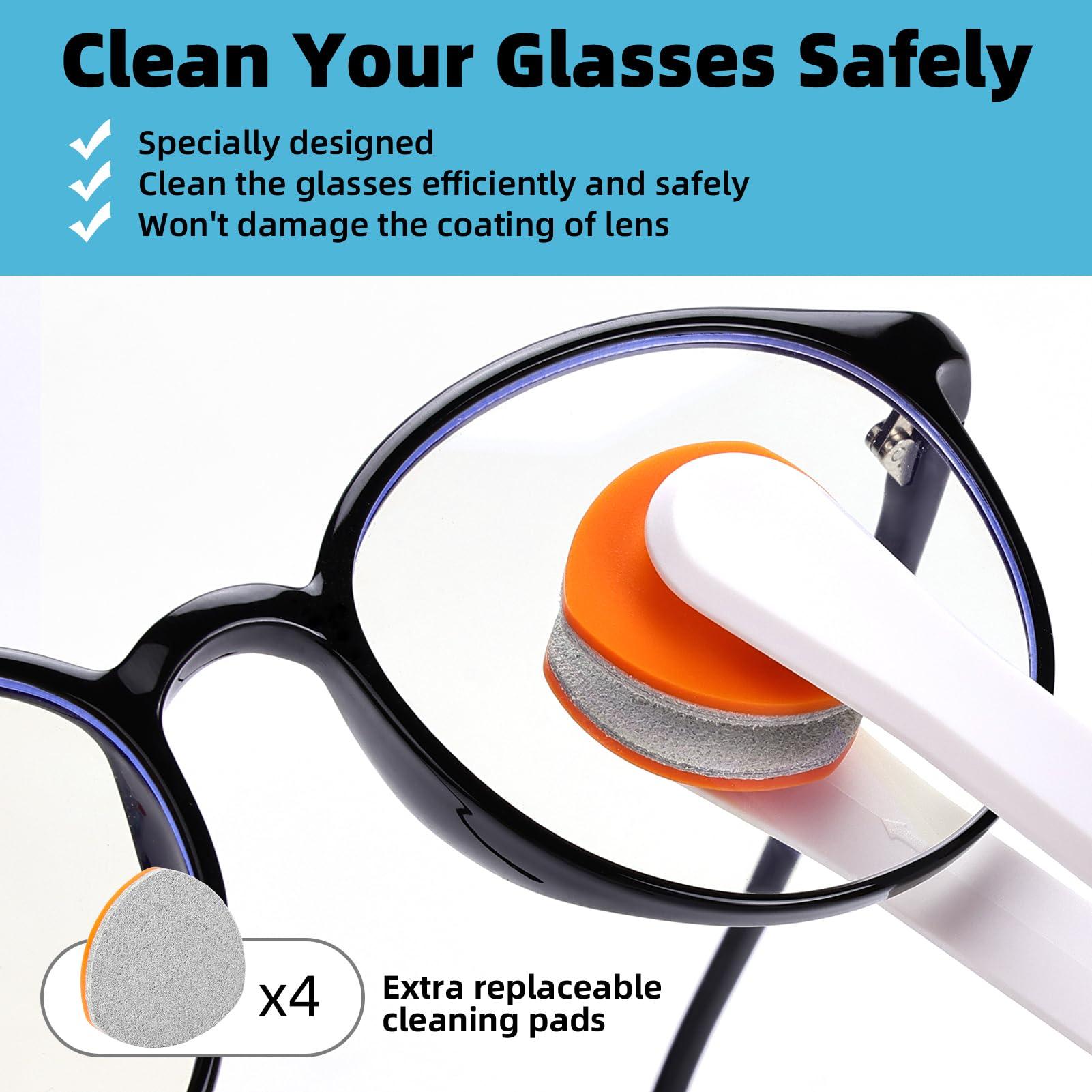 Edglete Glasses Cleaner Kit Eyeglass Cleaner, Anti Fog Spray with Microfiber Lens Cleaning Cloth, Glasses Repair Tool with Screws, Portable Travel Eyeglasses Cleaning Kit with Case, White