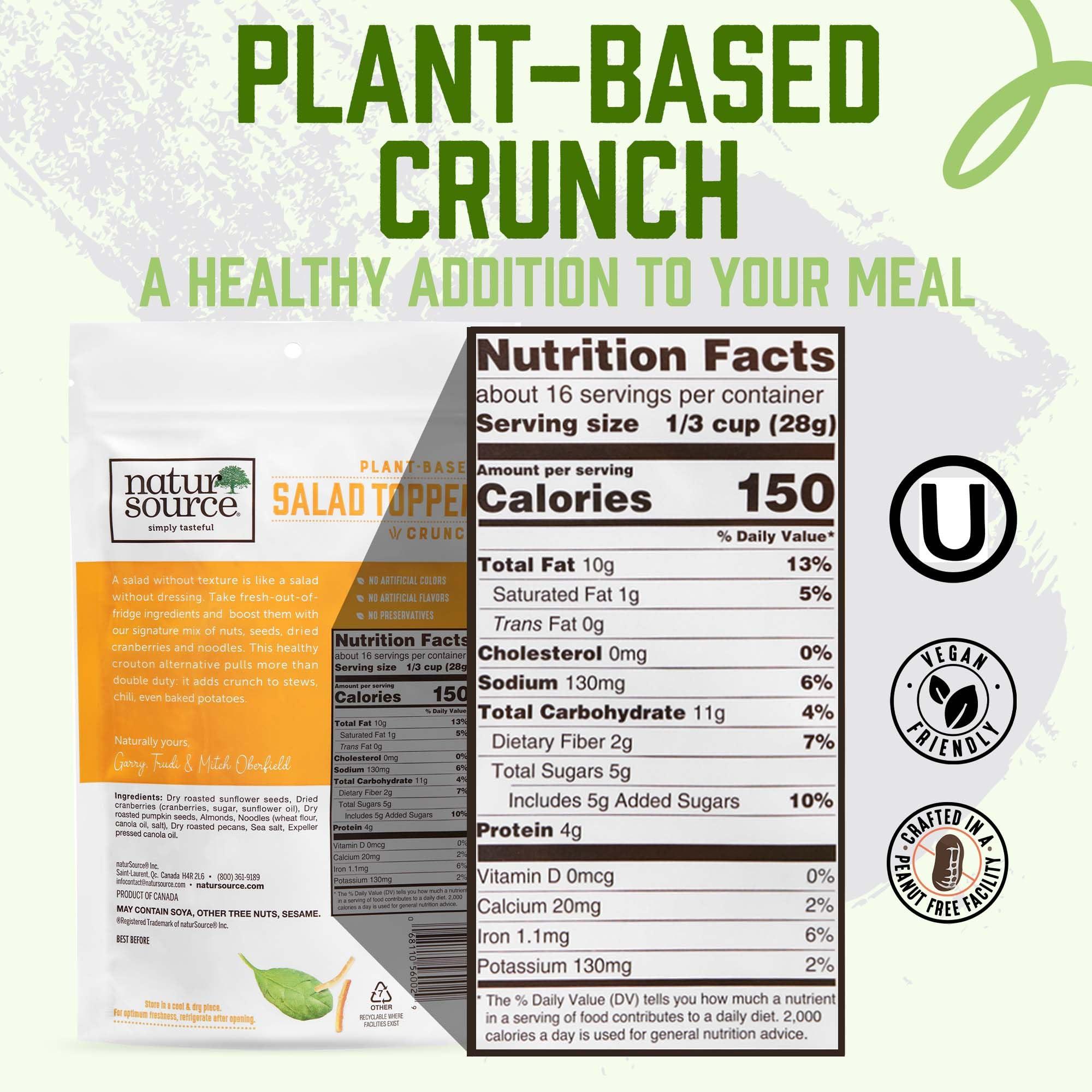 NaturSource naturSource Salad Topper Crunch - Salad Toppings, Salad Mix, Salad Toppers Seeds and Cranberries, Crunchy, Mixed Seeds for Salad, Oatmeal or Yogurt, Natural, Gluten Free - 16 Oz (1 Lb)