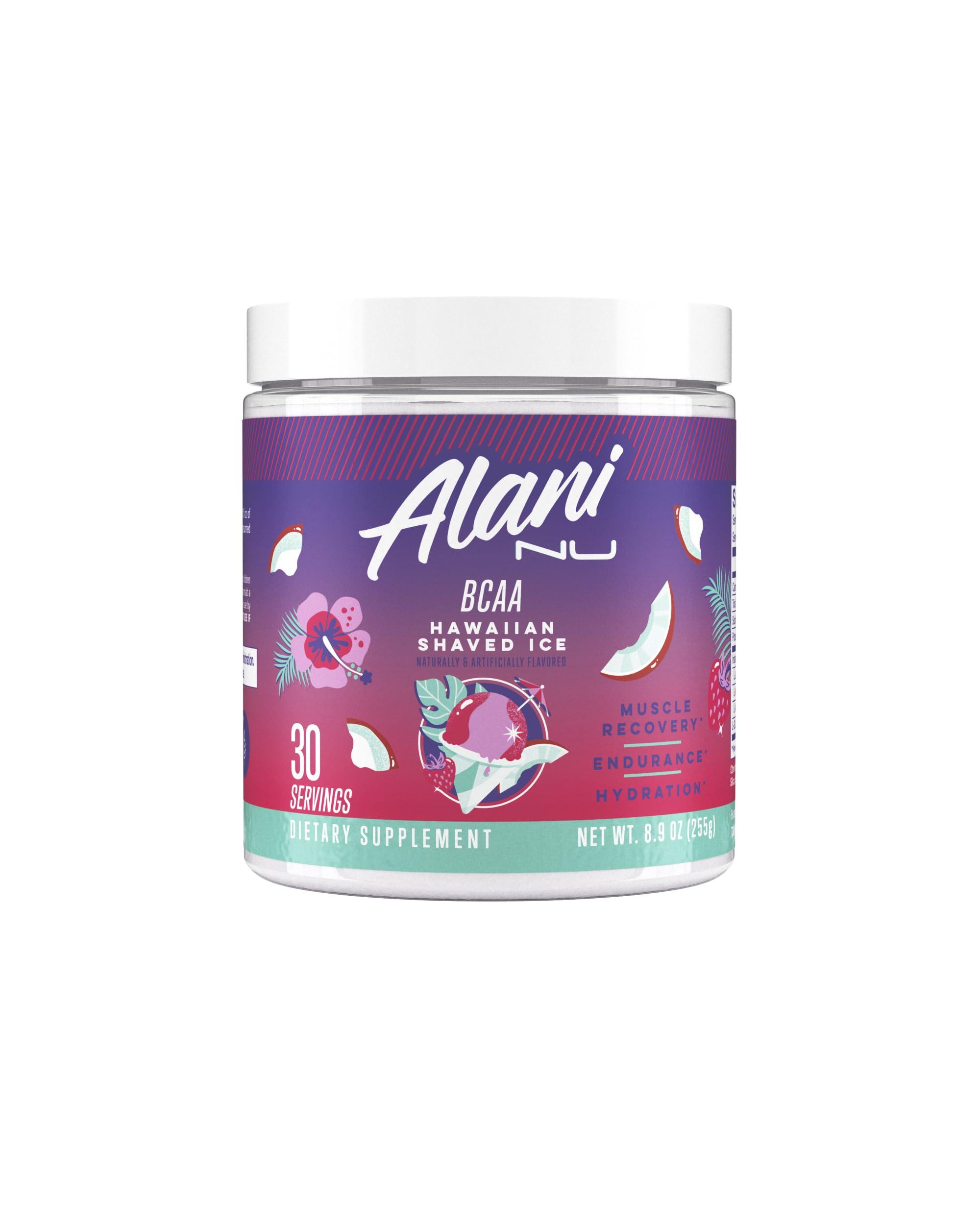 Alani Nu Alani Nu BCAA Hawaiian Shaved Ice | Branch Chain Essential Amino Acids | 2:1:1 Formula | Supplement Powder | Muscle Recovery Vitamins for Post-Workout | 30 Servings