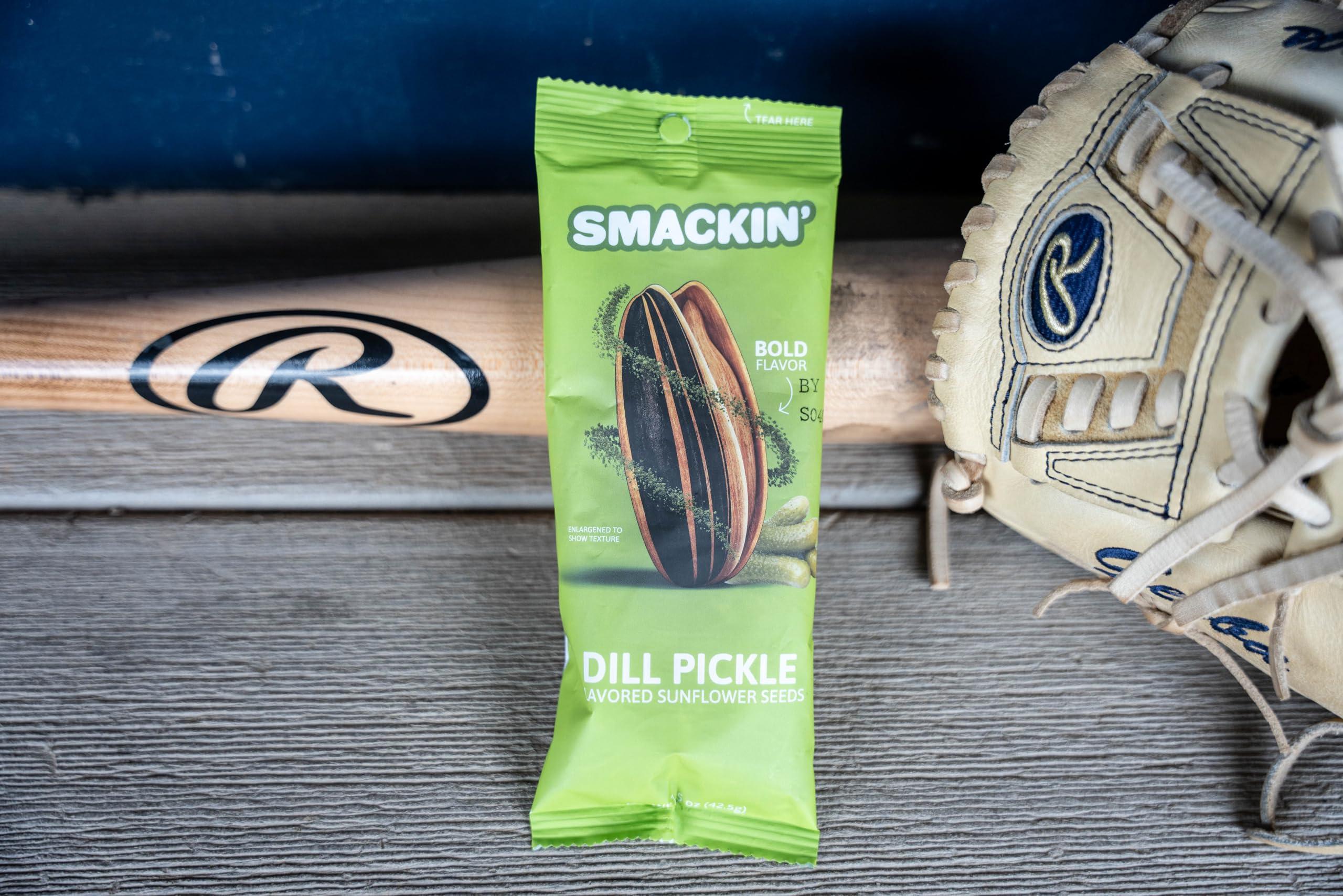 SMACKIN\' Sunflower Seeds SMACKIN\' Sunflower Seeds, Roasted Jumbo Small-Batch, American Made - Dill Pickle. 1.5oz bags (6 Pack)