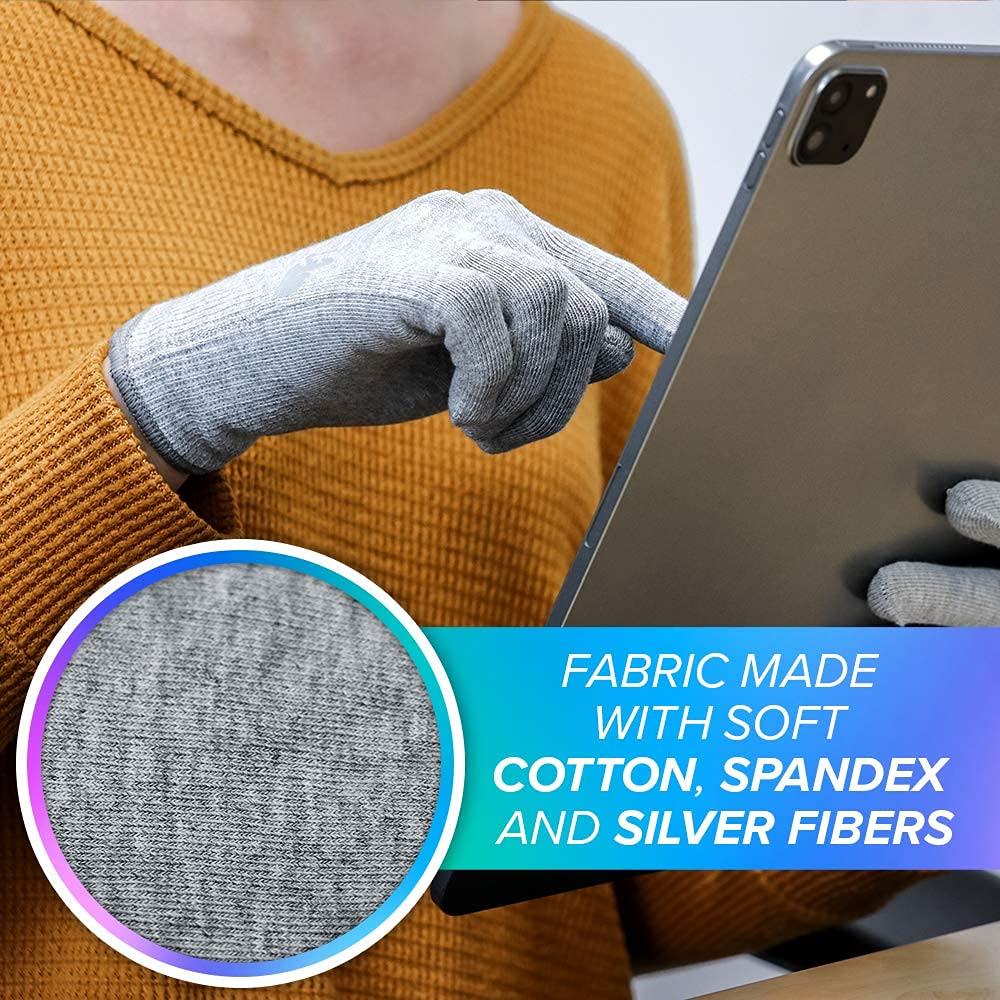 DefenderShield DefenderShield EMF Radiation Protection Computer Gloves - Use with Touch Screens, Keyboards, Tablets, Laptops and Cell Phones (One Large Pair)