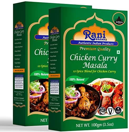 Rani Brand Authentic Indian Products Rani Chicken Curry Masala (Indian 13-Spice Blend for Chicken) 3.5oz (100g) ~ All Natural | Vegan | No Colors | Gluten Friendly | NON-GMO | Indian Origin
