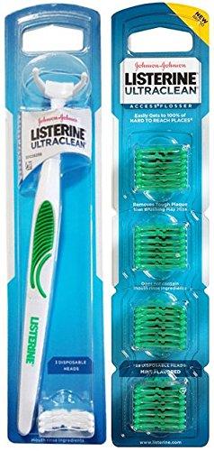 55Dental Ultra Clean Access Flosser for Hard-to-Reach Areas, Flosser Handle with 28 Refills, Mint