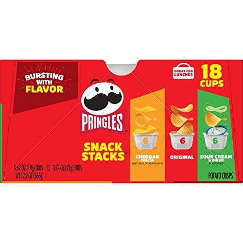 Pringles Pringles Potato Crisps Chips, Lunch Snacks, On-the-Go Snacks, Snack Stacks, Variety Pack, 12.9oz Box (18 Cups)