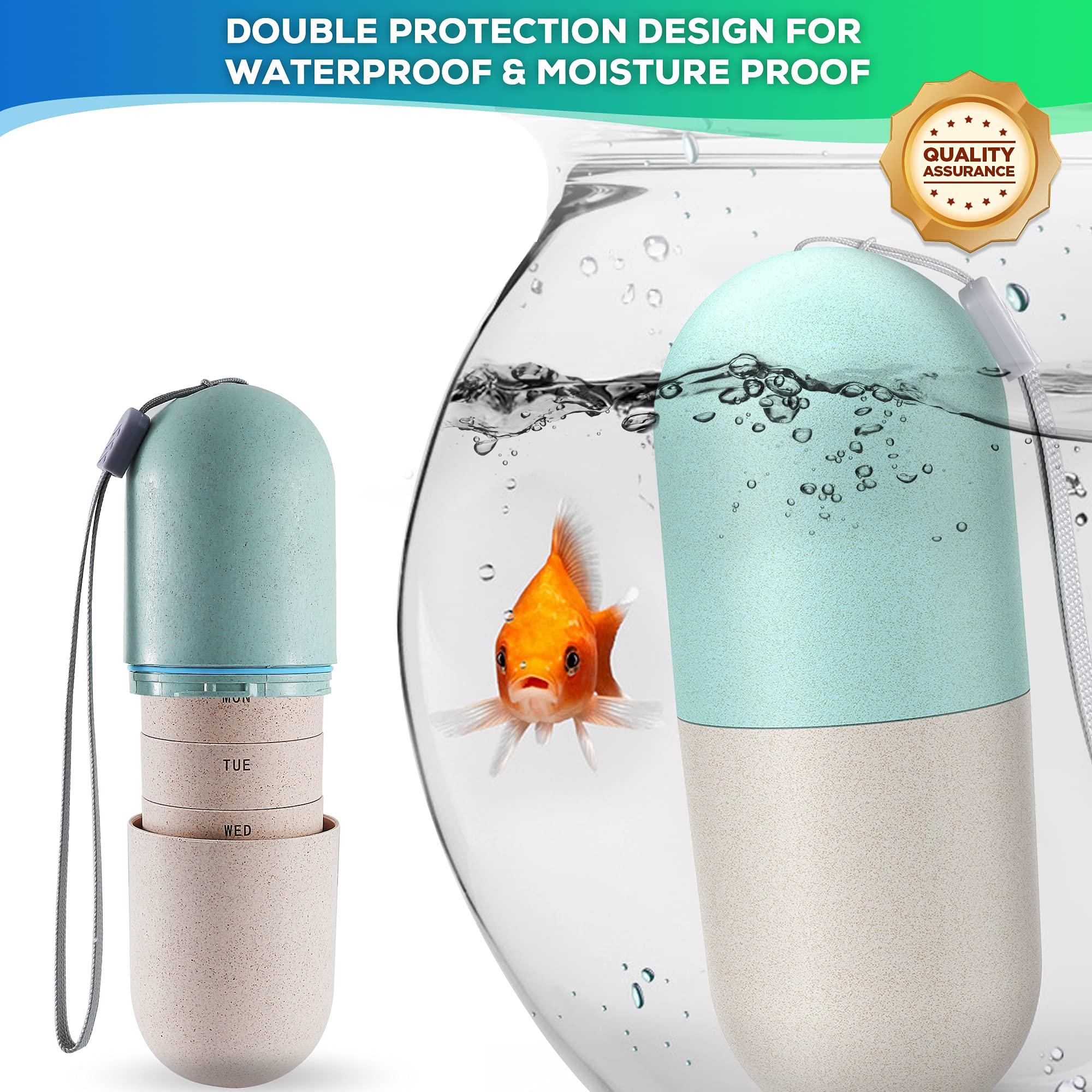 Zannaki Zannaki Upgrade Large Compartment Grain Fiber Moisture Proof Cute Weekly Pill Organizer, Laser Carving Markings, BPA Free Travel Hiking 7 Day Pill Box Case to Hold Pills,Vitamins,Fish Oil,Supplements