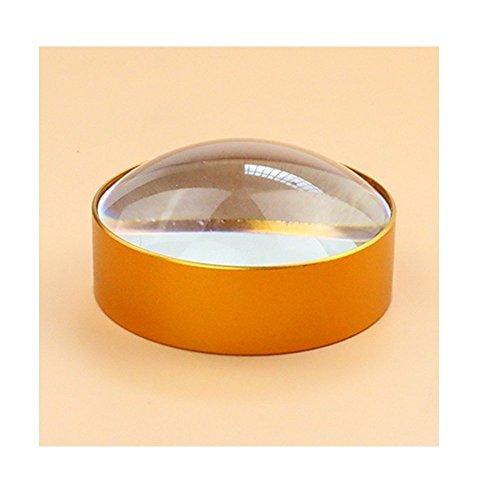 Clobeau Magnifying Glass,6X Dome Paperweight Magnifier Mirror 60mm/2.4" Golden Round Desktop Magnifying Glass Lens Reading Aid, Easy to Grip for Reading Small Print Coins Maps Objects Hobby Art Crafts