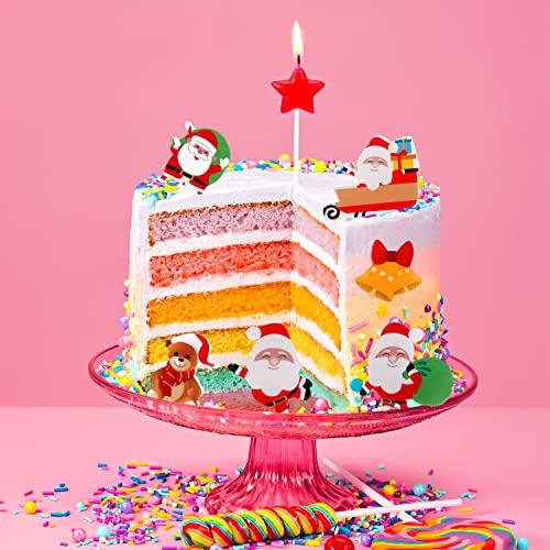 TOYMIS 300pcs Edible Christmas Cake Decorations, Edible Wafer Paper Christmas Cupcake Decorations Edible Christmas Cake Toppers for Xmas Festival birthday Party Food Decor