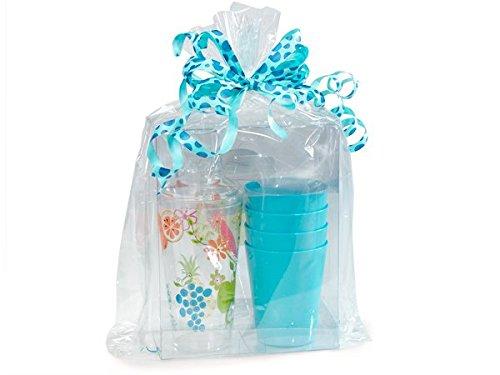 A1 Bakery Supplies Cellophane Bags For Baskets Cellophane Gift Bags For Wine Bottles, Small Baskets, Mugs And Gifts Clear Cellophane Bags Basket Bags Cello Gift Bags Gusset Style Bag 12 in. X 4 in X 20 in. 10 Pack