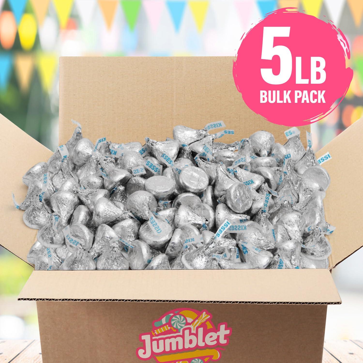 Jumblet Milk Chocolate Kisses, Hershey Kisses Bulk for Parties and Candy Buffets, Delicious Hersheys Kisses in Bulk, Perfect Milk Chocolate Candy for Holiday Celebrations and Everyday Sweet Treats (5 Lb)