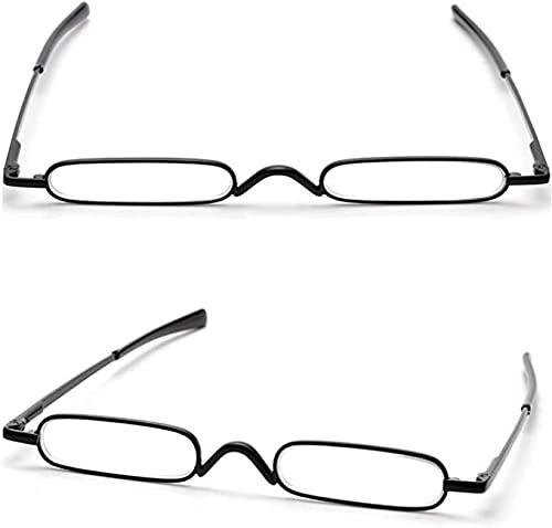 Viseng Viseng 2 Pack Slim Mini Metal Reading Glasses Compact Lightweight Portable Readers with Glasses Case for Reading Case +2.5