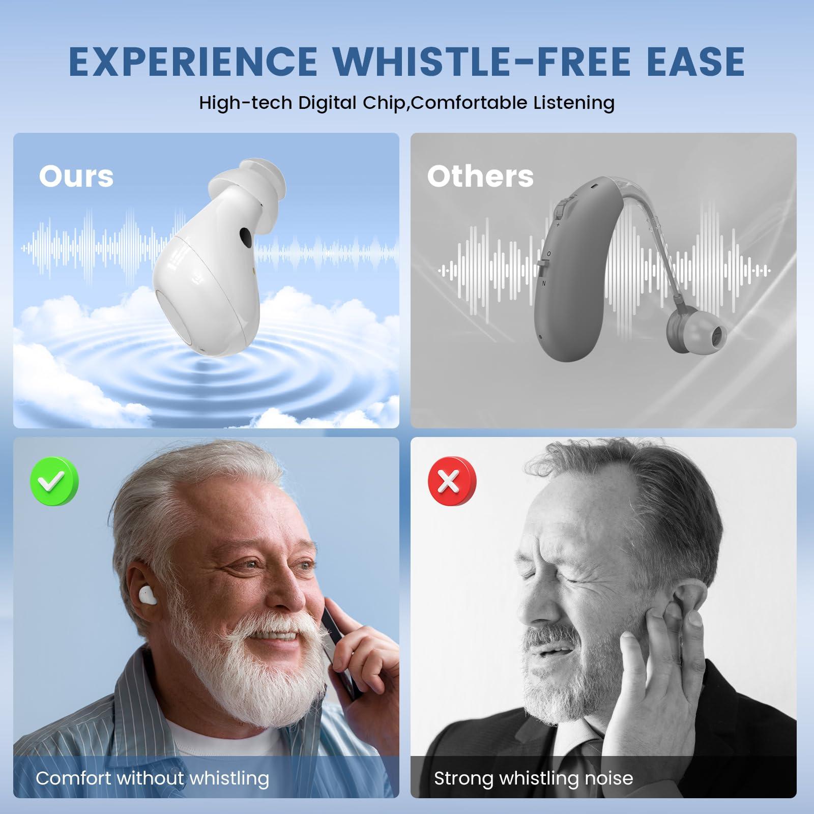 Ensothic Ensothic OTC Hearing Aids for Seniors Rechargeable Hearing Amplifier Ear Aids for Adults Light Hearing Loss with Noise Cancelling, In-Ear Small Hearing Device with Charging Case