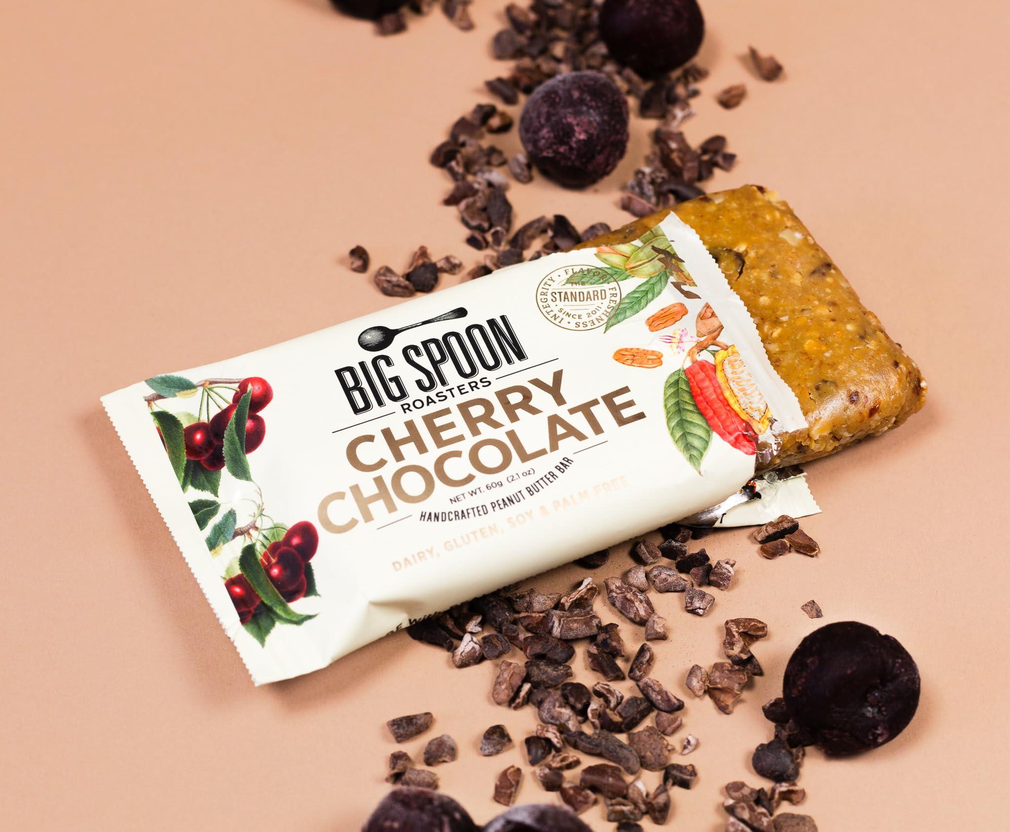 Big Spoon Roasters Big Spoon Roasters Nut Butter Bars Low Carb, High Protein Bars with Non GMO Pea Protein Energy Bars with Peanut & Pecan Butters Gluten Free, Soy Free, Lean Protein Bars 12 Count 1 Case Cherry Pecan