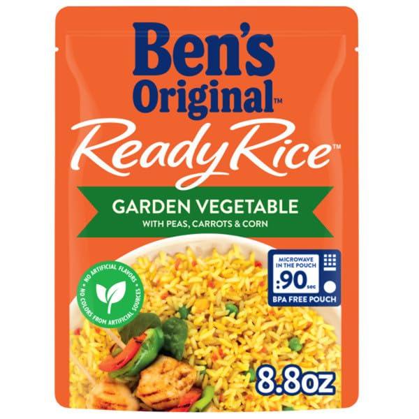 BEN'S ORIGINAL BEN'S ORIGINAL Ready Rice Garden Vegetable Flavored Rice, Easy Dinner Side, 8.8 OZ Pouch (Pack of 12)