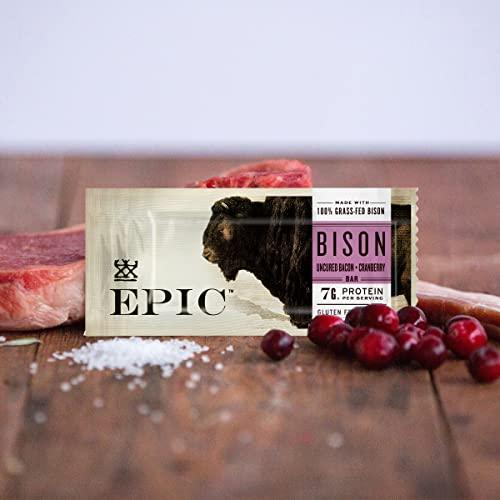 Epic Provisions EPIC Bison Bacon Cranberry Bars, Paleo Friendly, Gluten Free, 4 ct, 1.3 oz Bars