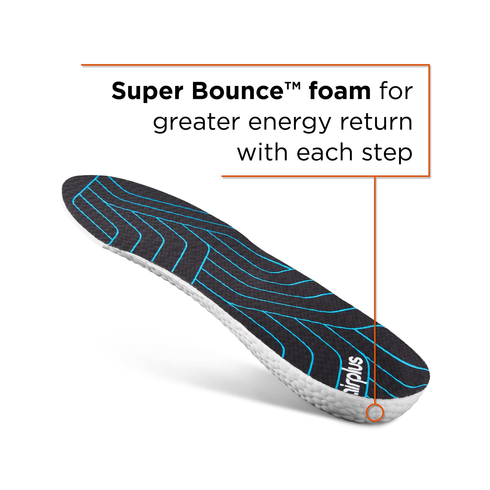 Sof Sole Airplus Energy Cushion Insoles with Super Bounce Technology, Men\'s Size 7-13