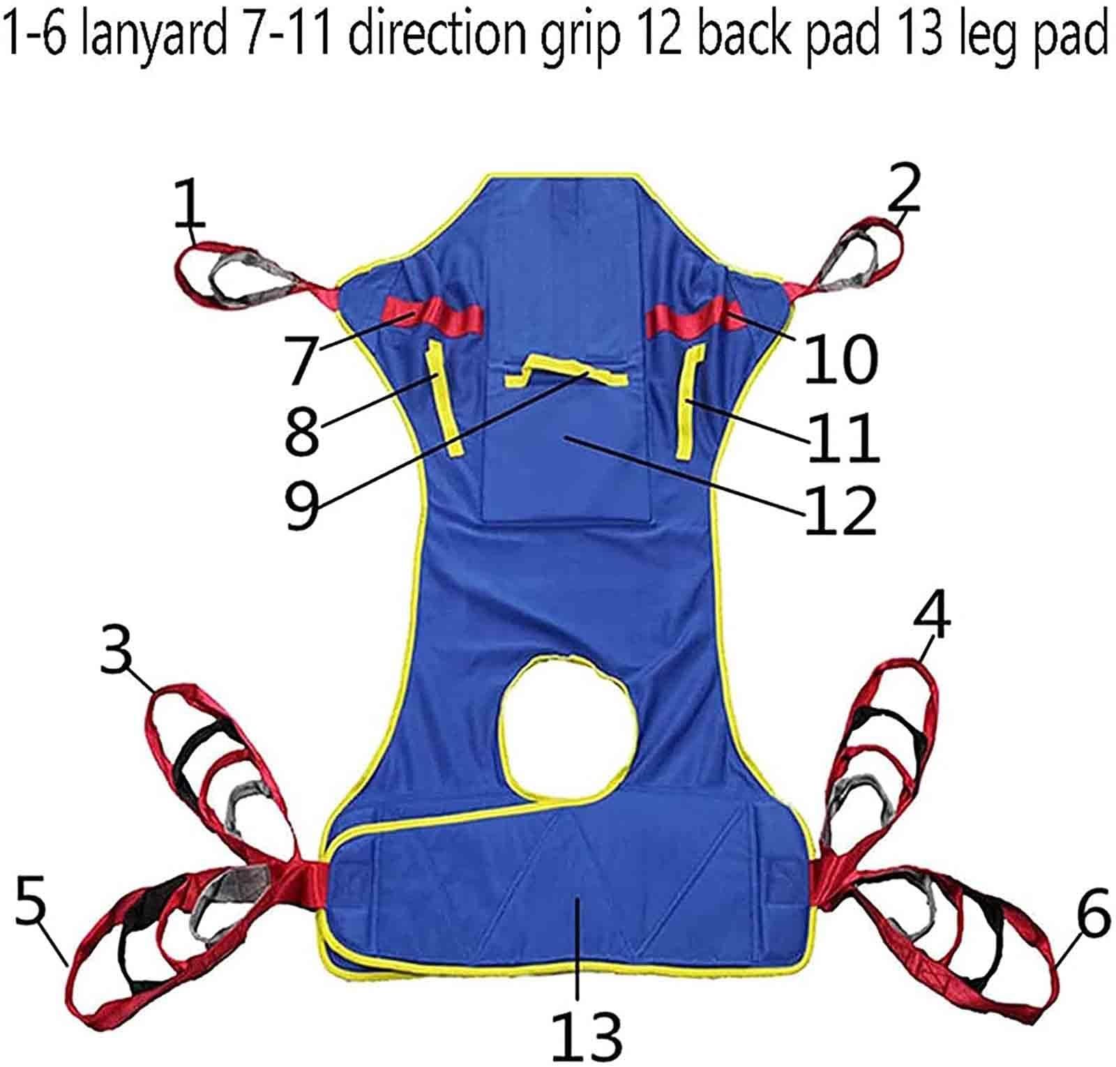 DATEN DATEN Toileting Hoist Sling, Medical Patient Sling,Split Leg Sling Helps with Positioning and Lifting,Reusable and Washable,Weight Capacity of 507 Lbs (Size : B)