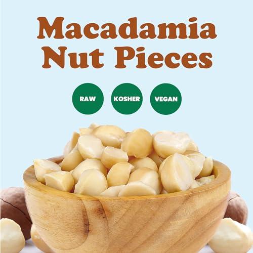 Food to Live Food to Live Macadamia Nut Halves & Pieces, 3 Pounds Raw, Shelled, Unsalted, Kosher, Vegan, Bulk. Keto Snack. Good Source of Healthy Fats. Great for Baking, and as Topping for Salads, Yogurt.
