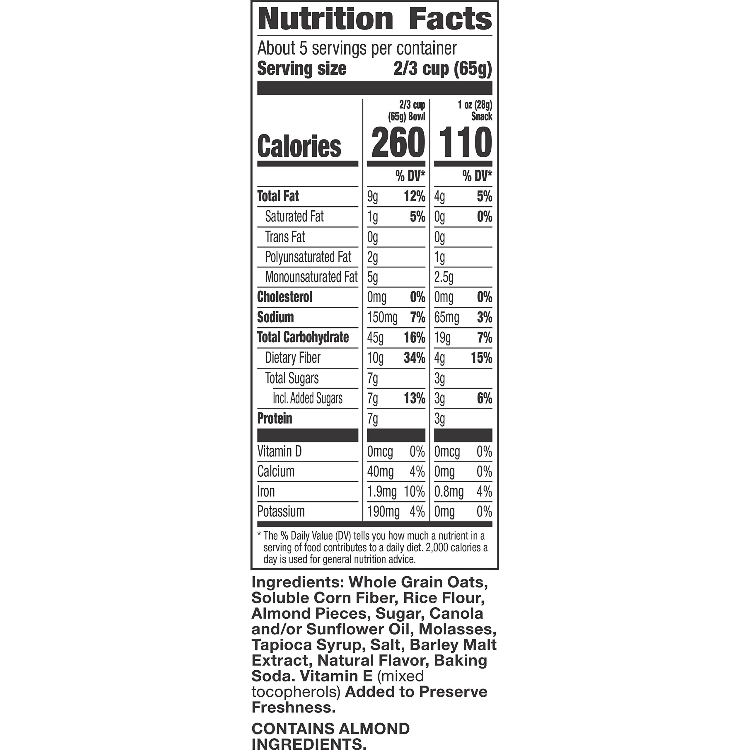 Nature Valley Nature Valley Vanilla Almond Reduced Sugar Granola, 11 OZ Bag (Pack of 4)