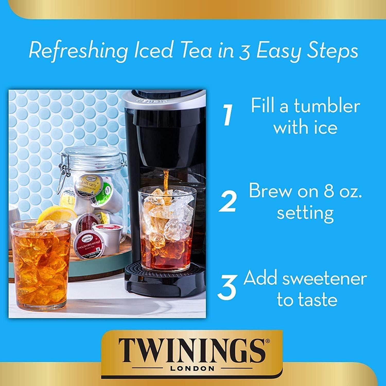 Twinings Twinings Decaf Earl Grey K-Cup Pods for Keurig, Decaffeinated Black Tea Flavoured with Citrus and Bergamot, 24 Count