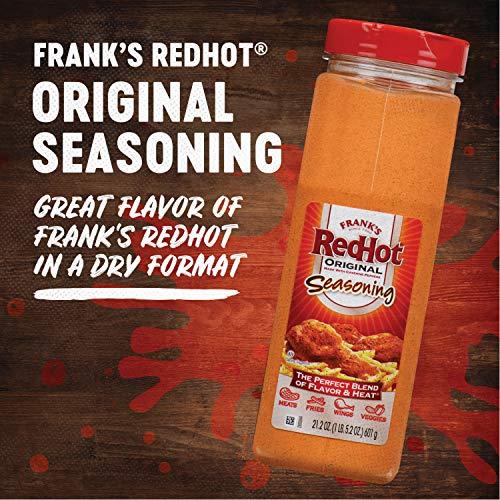 Frank's RedHot Frank's RedHot Original Seasoning, 21.2 oz - One 21.2 Ounce Container of Hot Sauce Seasoning Blend of Savory Garlic and Spicy Cayenne Pepper, Perfect for Dry-Rubs