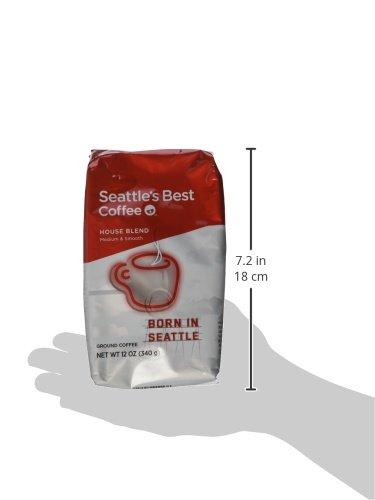 Seattle\'s Best Coffee Seattles Best Coffee, Medium Roast Ground Coffee, House Blend, 100% Arabica, 1 Bag (12 oz)