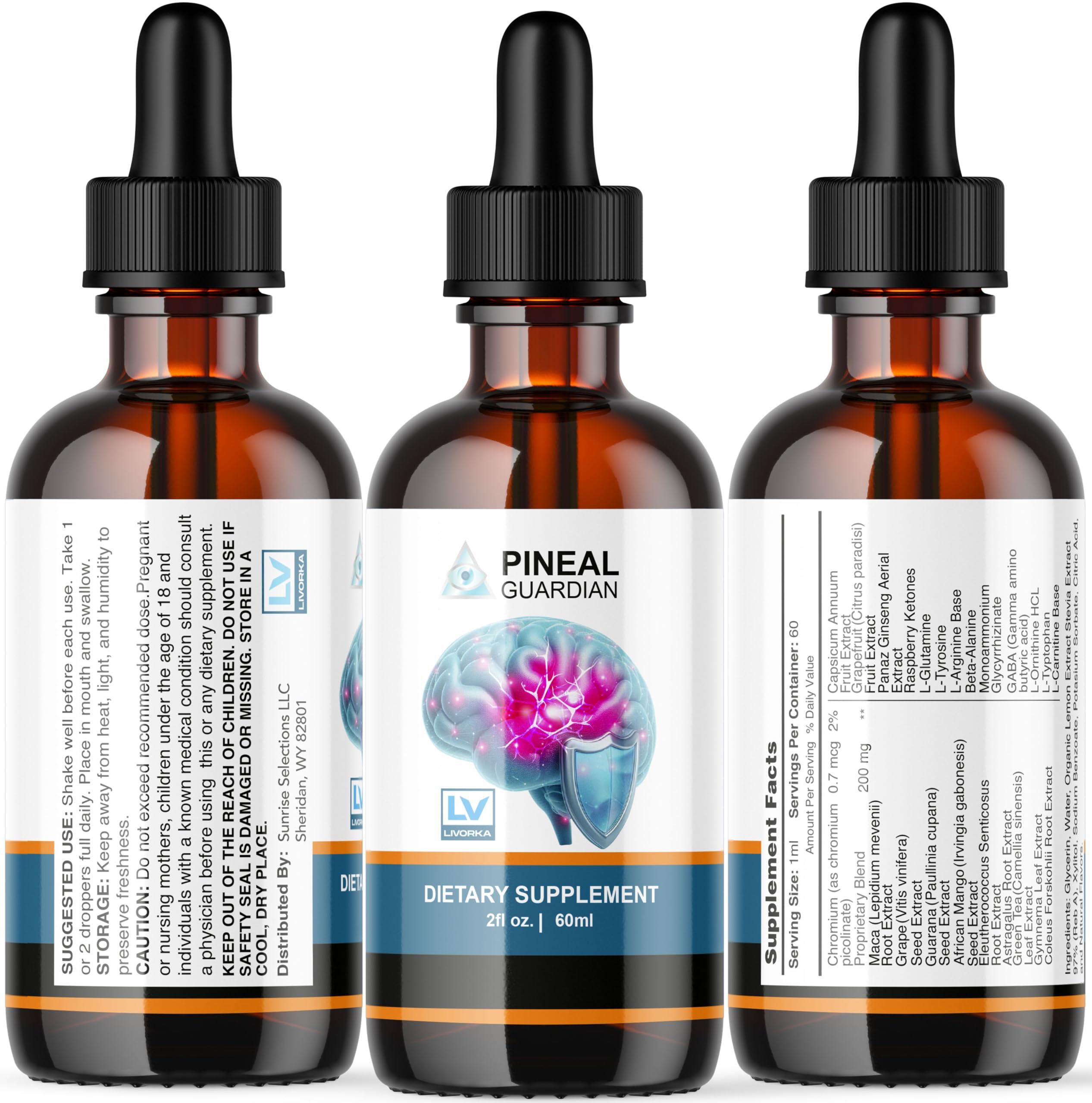 LIVORKA (3 Pack) Pineal Guardian Liquid Drops, Pineal Guardian Drops, Pineal Guardian, Pineal Guardian Liquid, Pineal Guardian Memory, Pineal Guardian Drops Advanced Formula 3 Bottles for 90 Days