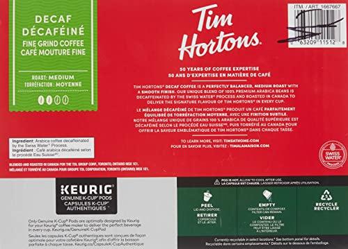 Tim Hortons Tim Hortons Single-serve Decaf 80 K-Cup Pods, 840g/29.6oz {Imported from Canada}