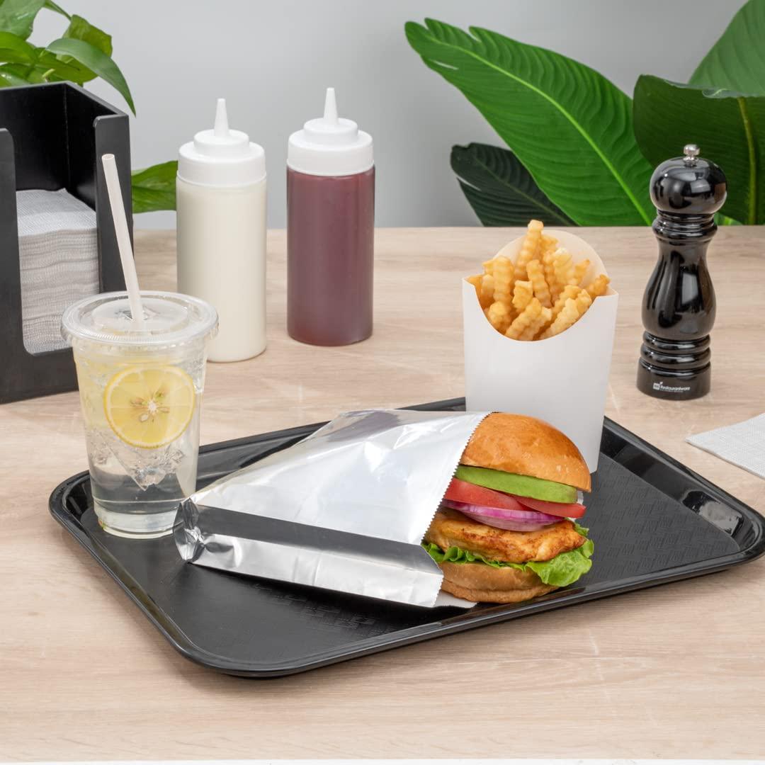 Restaurantware Restaurantware Bag Tek 7.9 x 1.7 x 7.9 Inch Foil Lined Bags 100 Greaseproof Foil Food Wrappers - Freezable Non-Vented Silver Foil Paper Hot Sandwich Bags Keeps Food Warm For Hot And Cold Foods