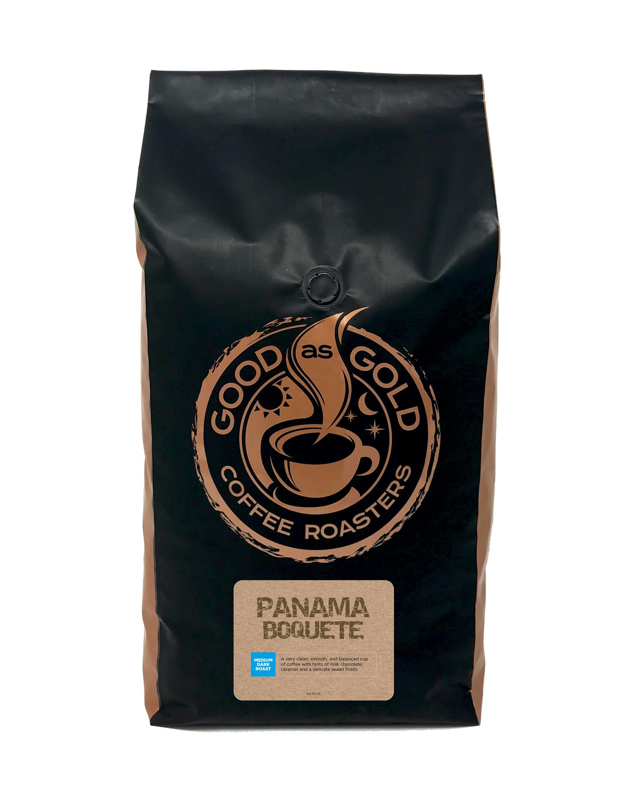 Good As Gold Panama Boquete Coffee Beans (5 LBS), Medium/Dark Roast, Good As Gold Coffee Roasters