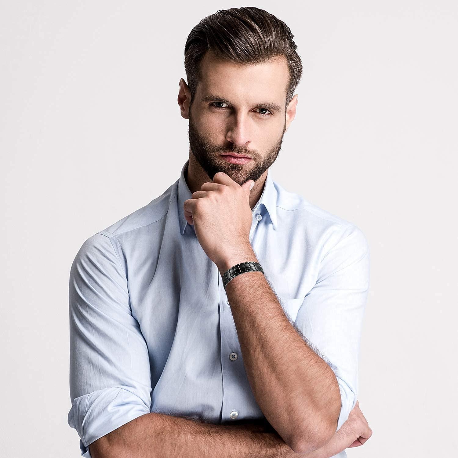 Feraco Feraco Copper Bracelet for Men - Magnetic Copper Magnetic Bracelets - 100% Pure Copper Jewelry Gift with Adjustable Sizing Tool