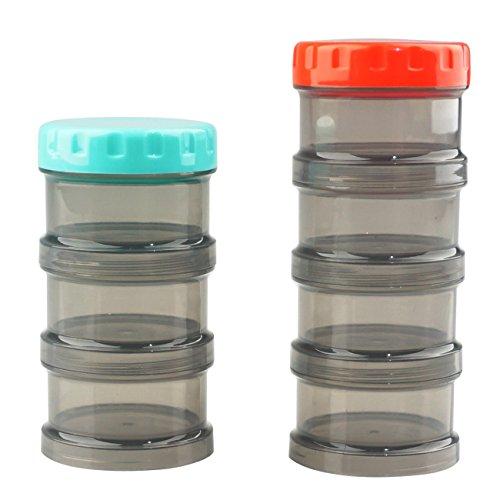 Zwish 7 Day Pill Organizer Case Stackable Weekly Supplements Vitamins Pills Holder Dispenser Large Translucent Black with Extra Lid