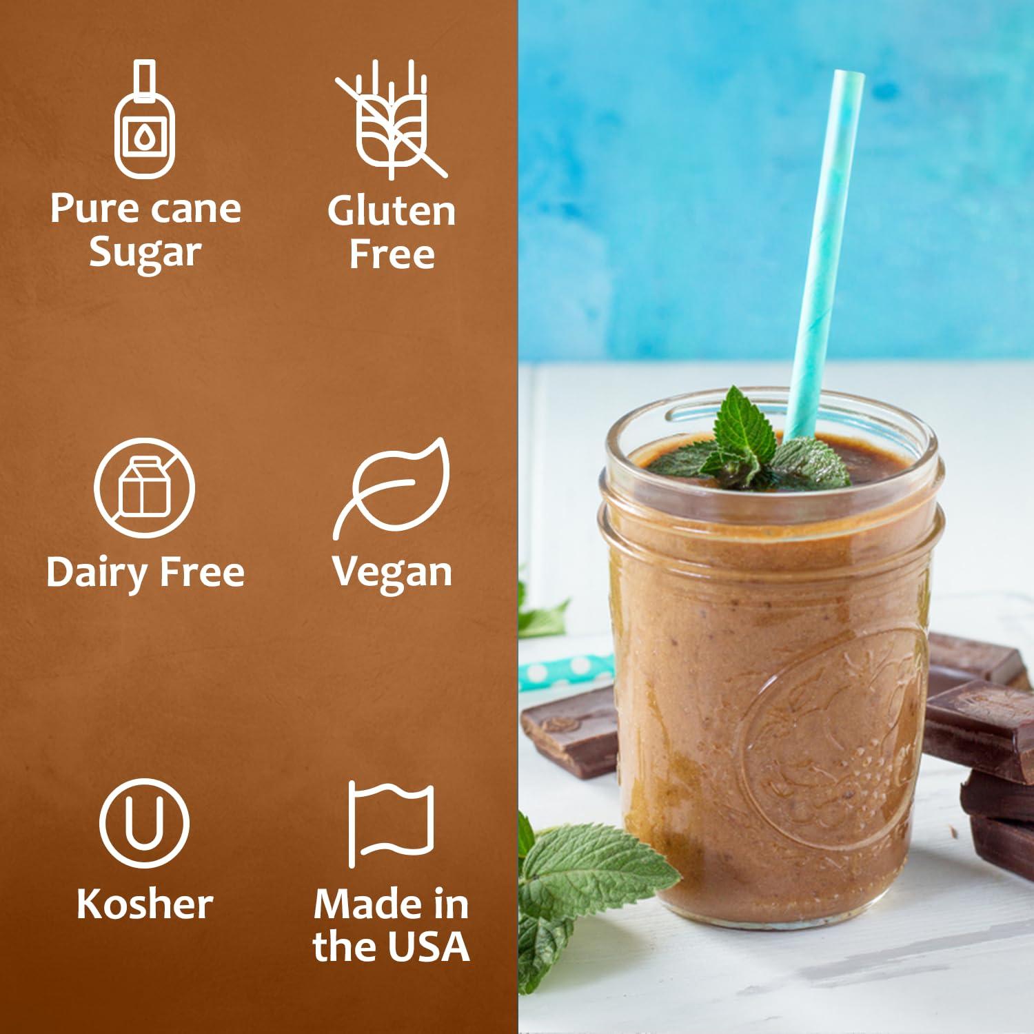SYRUVIA Syruvia Chocolate Mint Coffee Syrup - 25.4 fl oz Premium Coffee Flavoring Syrup - Kosher Coffee Syrups, Gluten Free, No Coloring, Perfect for Drinks, Soda, Shakes, Desserts, and More.