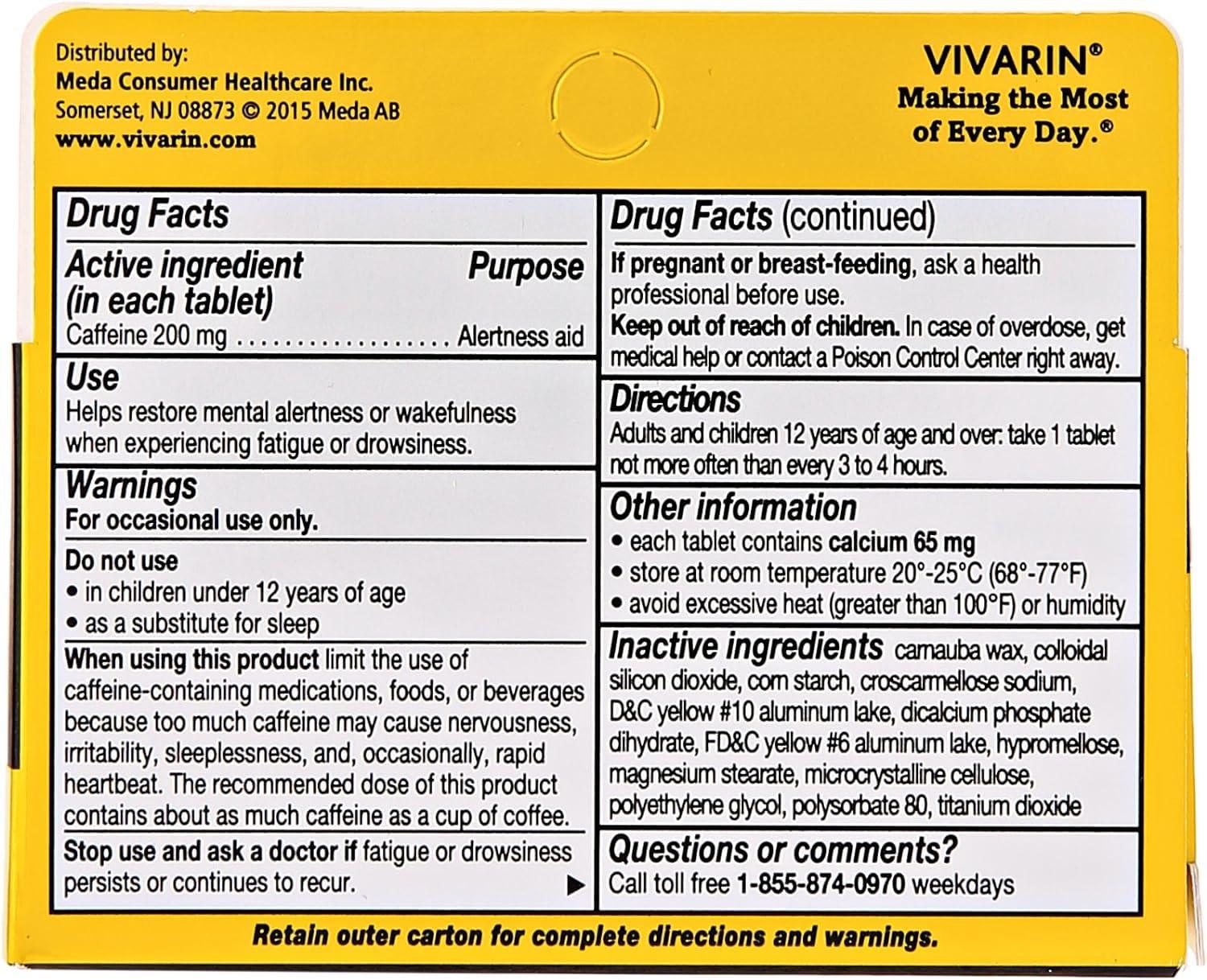 Vivarin Vivarin Alertness Aid Tablets 40 Count 200mg Tablets (6 Pack)