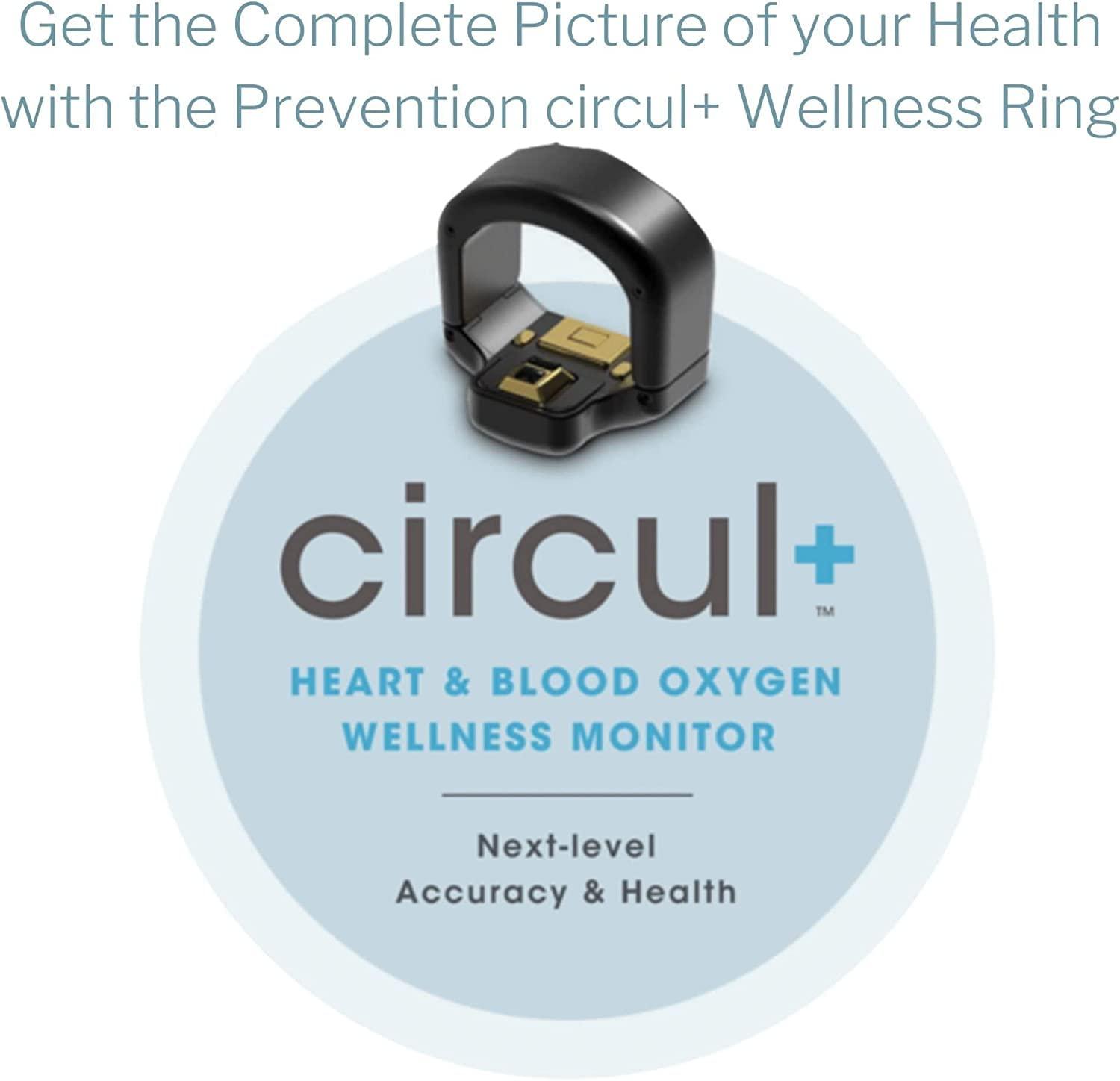 Circul Circul+ Smart Ring - Sleep and Wireless Activity Tracker - Continuously Records Heart Rate, Blood Oxygen Levels, Temperature, 1 Count, Med-Large