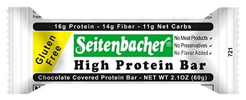 Seitenbacher Seitenbacher Chocolate Covered Protein Bar – 16g of protein, 14g of fiber, hazelnuts, 2.1 Ounce (Pack of 12)