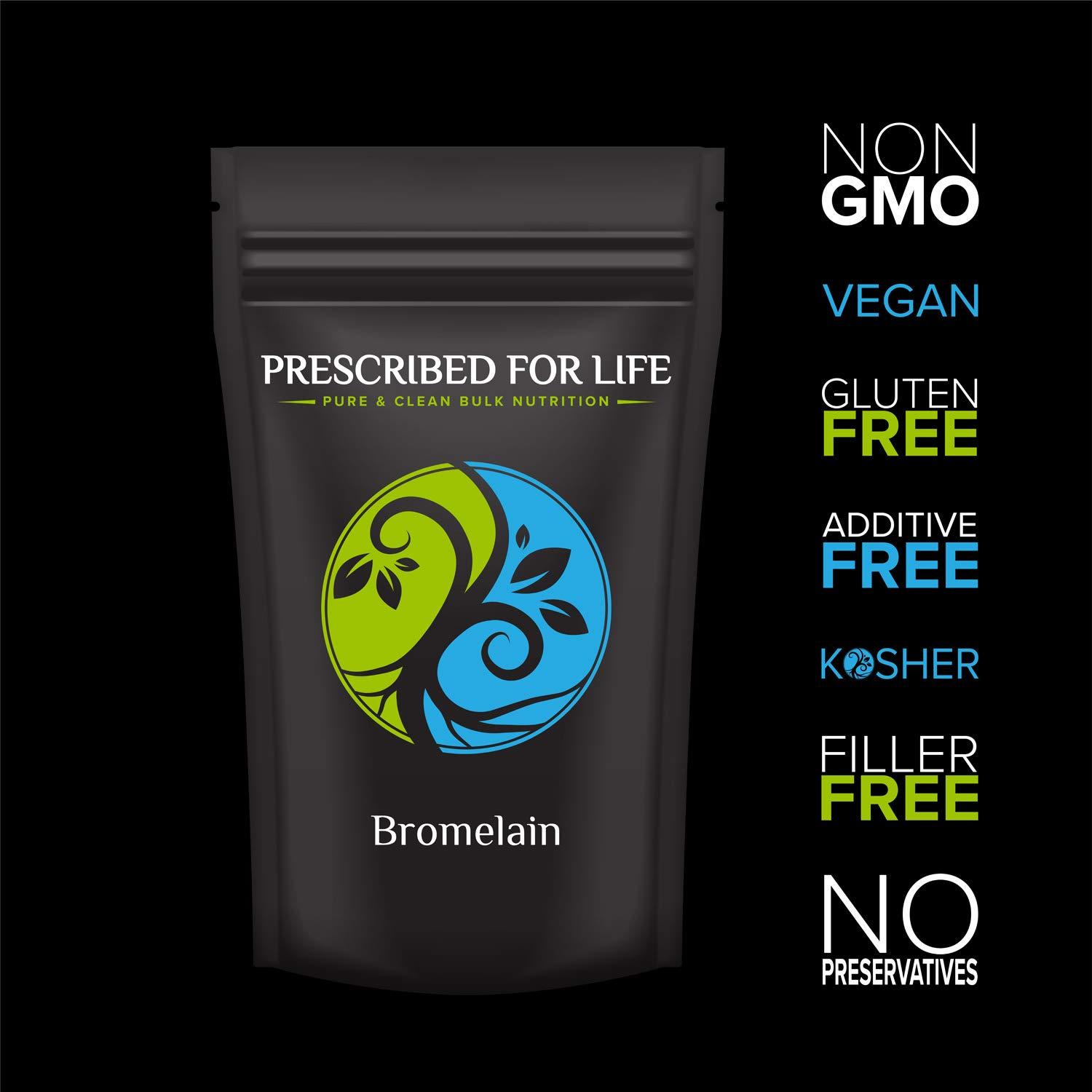 Prescribed For Life Prescribed For Life Bromelain Powder 2400 GDU | Natural Pineapple Enzyme Powder | Bromelain Supplement for Digestive Support | Gluten Free, Vegan, Non GMO (5 kg / 11 lb)