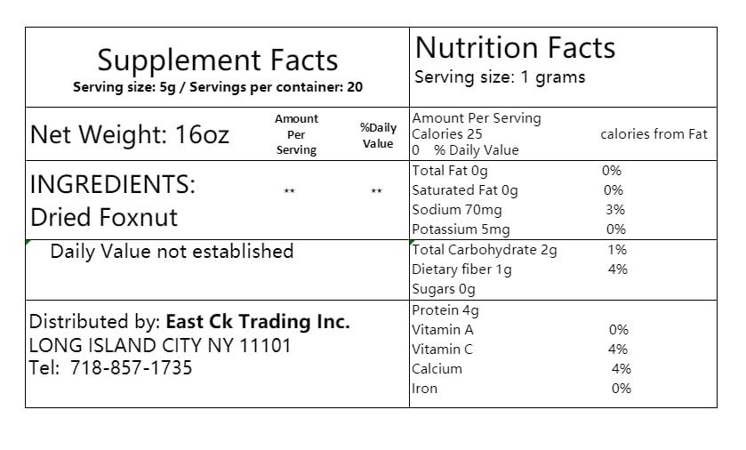 Bestliving Bestliving Fox nut - Dried Makhana Euryale Ferox from 100% Nature 1lb/16Ounces/454g Gorgon Fruit ?? Order Packages by Mail from USA