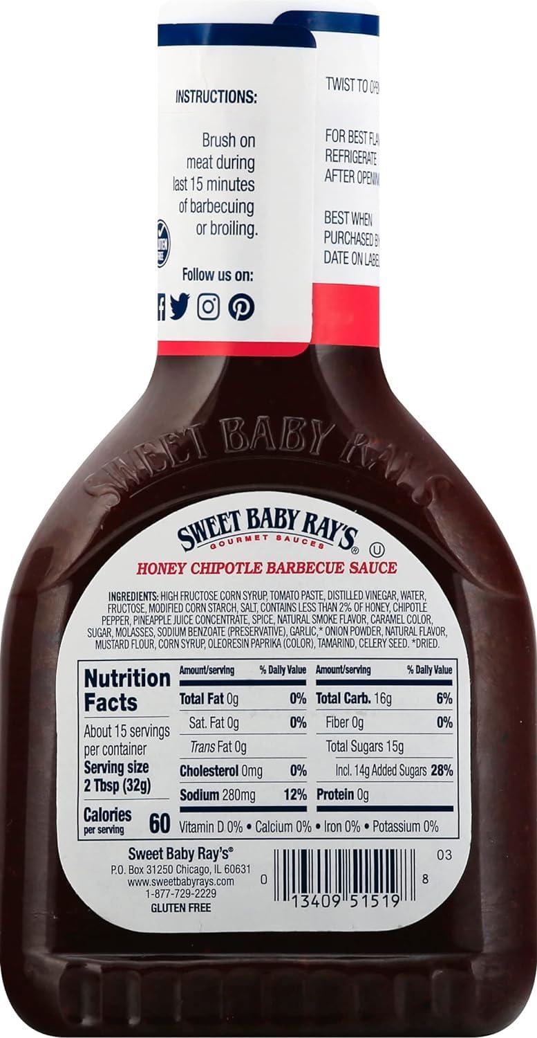 Sweet Baby Ray's Sweet Baby Ray's Honey Chipotle BBQ Sauce (18 oz) 3 Pack