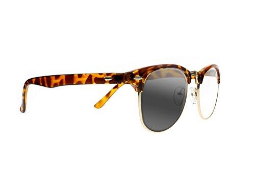 SightPerk Men Half Frame UP Down Progressive Multi Focus Multifocal Reading Glasses Transition Photochromic UV400 Sun Reader (Tortoise, up 25, Down 250)