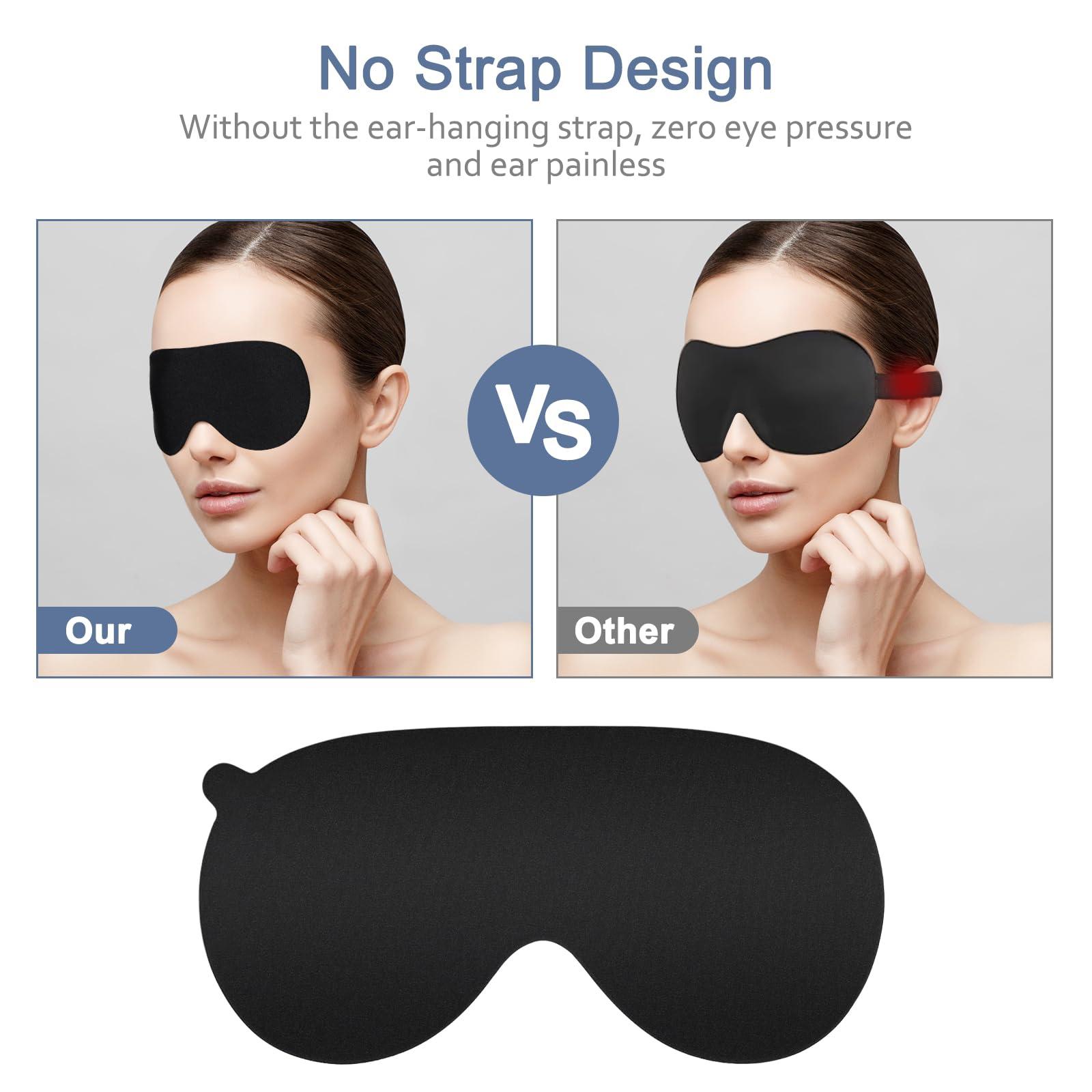 Stickermask 2024 Innovational Design No Strap Sleep Eye Mask for Men Women, Stickermask, Light Blocking Sleeping Mask Blindfold for Travel Yoga Nap, Side-Sleeper